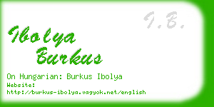 ibolya burkus business card